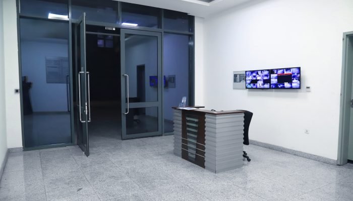 Office building main entrance.