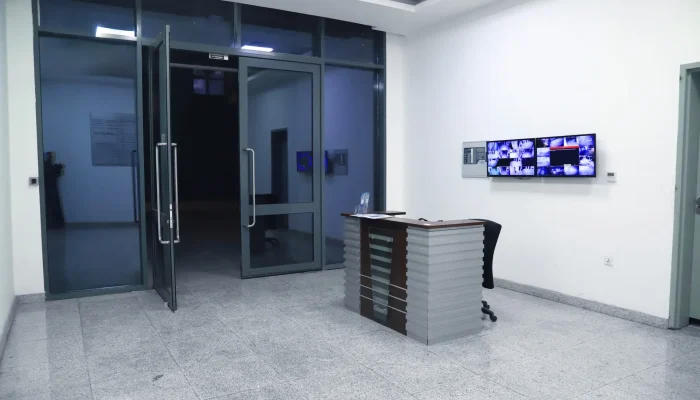 Office building main entrance.